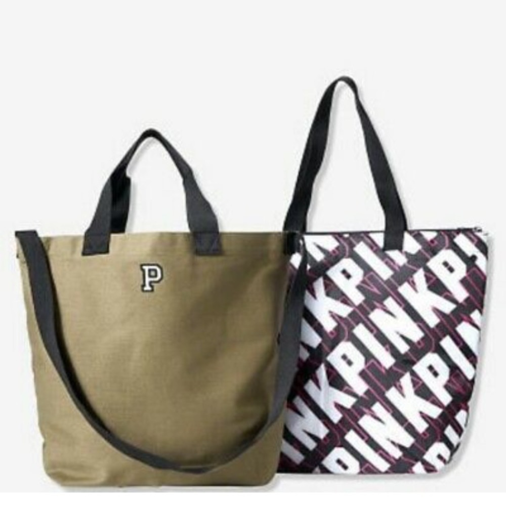 Victoria's Secret PINK Varsity Tote Zip Top 2-in-1 Insulated Cooler Travel bag‌ - Picture 5 of 12